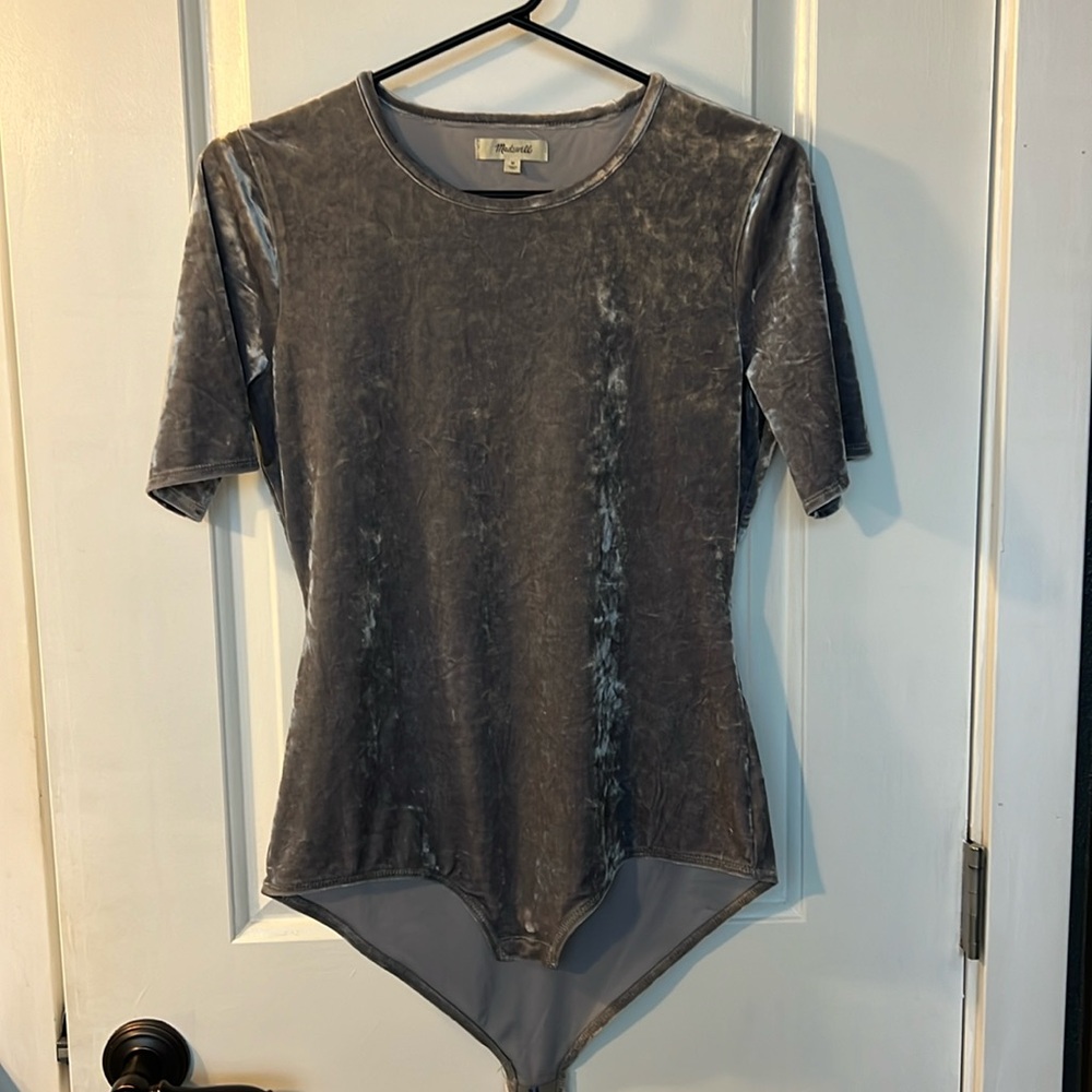 Grey Velvet bodysuit